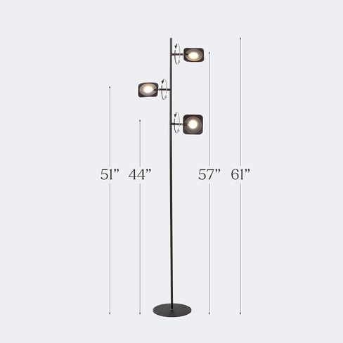 Brightech Tree Floor Lamp for Living Rooms & Offices, Dimmable Standing Lamp for Bedroom Reading, LED Spotlight Floor Lamp, Tall Lamp with Adjustable Panels for Minimal Space Use - Bronze in Kuwait