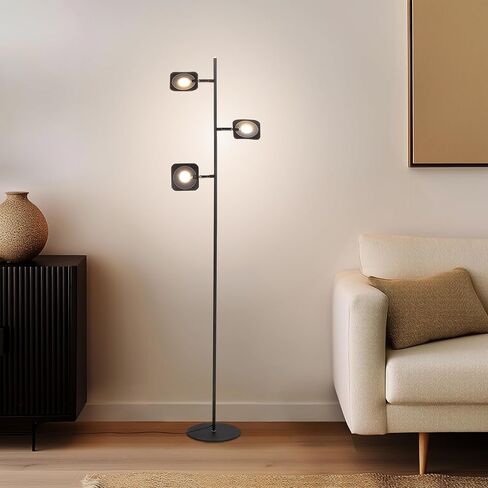 Brightech Tree Floor Lamp for Living Rooms & Offices, Dimmable Standing Lamp for Bedroom Reading, LED Spotlight Floor Lamp, Tall Lamp with Adjustable Panels for Minimal Space Use - Bronze in Kuwait