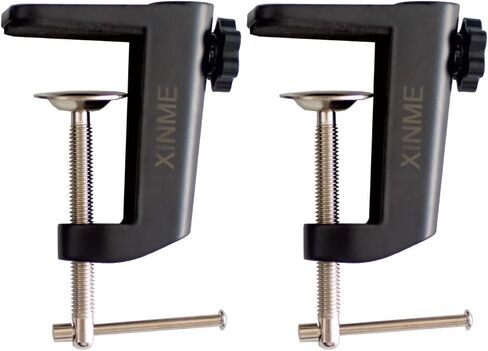 Desk lamp Clamp: 2PACK 1/2 Enlarge Hole Replacement C Clamp Desk Light,Magnifying Glass w/ Light,Table Mic Stand,Mic Arm Desk Mount, Phone Holder,for Office Work Task (M Black) (C CLAMP SMALL) in Saudi Arabia