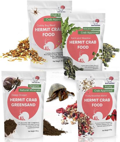 Hermit Crab Food Bundle (Farm and Meadow, Fruity Breakfast Blend, Crabby Bug Blend, Greensand) in Kuwait