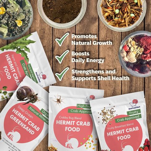 Hermit Crab Food Bundle (Farm and Meadow, Fruity Breakfast Blend, Crabby Bug Blend, Greensand) in Kuwait