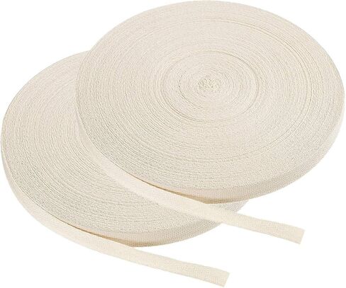 2Pack Fabric Ribbons Cotton Natural Color,109 Yard Herringbone Tape Bias Binding Tape for DIY Crafts Sewing Knit, Beige (3/8 Inch Wide) in Saudi Arabia