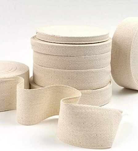 2Pack Fabric Ribbons Cotton Natural Color,109 Yard Herringbone Tape Bias Binding Tape for DIY Crafts Sewing Knit, Beige (3/8 Inch Wide) in Saudi Arabia