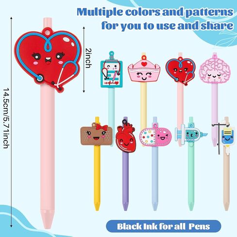 ReliThick 18 Pcs Nurse Pens Bulk 2025 Cute Nurse Week Appreciation Gifts Student Work Accessories Ballpoint Pens for Medical Assistant Doctor Healthcare Worker(Mixed Color,Cute Nurse) in Saudi Arabia