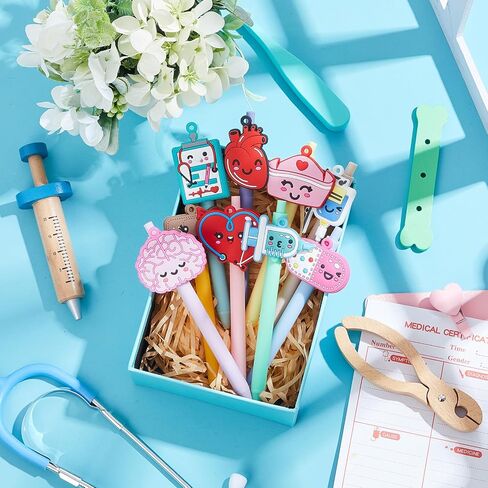 ReliThick 18 Pcs Nurse Pens Bulk 2025 Cute Nurse Week Appreciation Gifts Student Work Accessories Ballpoint Pens for Medical Assistant Doctor Healthcare Worker(Mixed Color,Cute Nurse) in Saudi Arabia