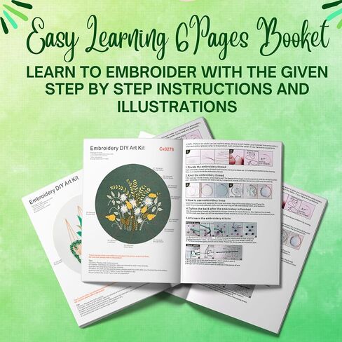 HOMEVIA 3 Sets Floral Embroidery Kit for Beginners with Embroidery Patterns, Video Guide - DIY Cross Stitch Kit 1x Hoop & Threads⏐Hand Embroidery Kits Flower Embroidery Kit for Adults and Kids in Saudi Arabia