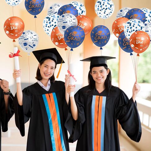 Haooryx 2025 Balloons Treguation - 50pcs Class Blue & Orange of 2025 Decord Party Decor in Kuwait