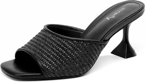 vivianly Womens Clear Heels Sandals Transparent Stiletto Heel Slippers Backless Peep Toe Slip on Heeled Mules in Saudi Arabia