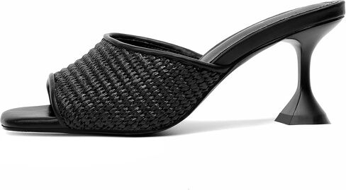 vivianly Womens Clear Heels Sandals Transparent Stiletto Heel Slippers Backless Peep Toe Slip on Heeled Mules in Saudi Arabia