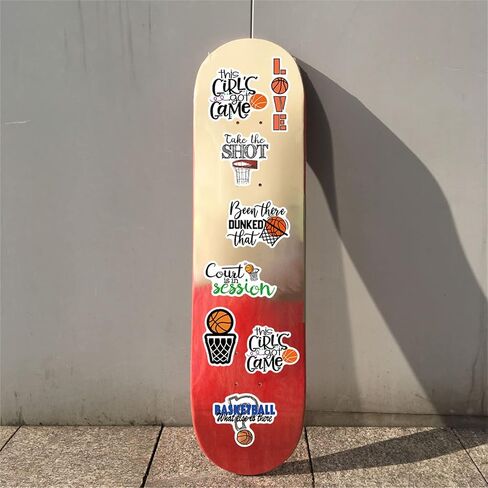 50Pcs Basketball Stickers, Basketball Scrapbook Stickers for Kids Teens Boys Girls, Waterproof Vinyl Stickers for Water Bottle Laptop Scrapbooking Skateboard Guitar (Basketball) in Saudi Arabia