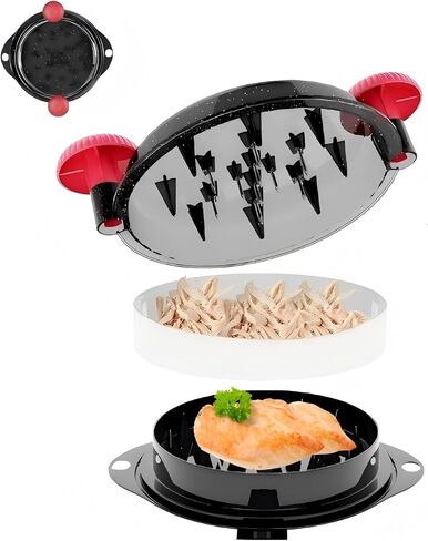 Chicken Shredder Meat Shredder Tool Twist Large - Chicken Breast Shredder Tool with Stainless Steel Spikes Shredding Tool for Shredded Chicken Beef Pork Kitchen Gadgets Essentials (Black&Black) in Saudi Arabia
