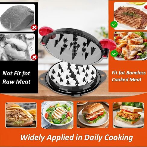 Chicken Shredder Meat Shredder Tool Twist Large - Chicken Breast Shredder Tool with Stainless Steel Spikes Shredding Tool for Shredded Chicken Beef Pork Kitchen Gadgets Essentials (Black&Black) in Saudi Arabia