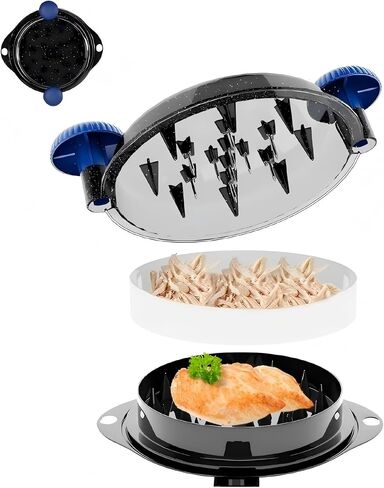 Chicken Shredder Meat Shredder Tool Twist Large - Chicken Breast Shredder Tool with Stainless Steel Spikes Shredding Tool for Shredded Chicken Beef Pork Kitchen Gadgets Essentials (Black&Black) in Saudi Arabia