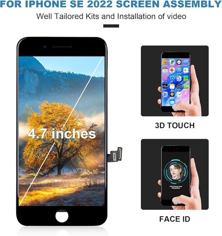 مجموعة استبدال شاشة iPhone 7: شاشة LCD مقاس 4.7 بوصة ومحول رقمي يعمل باللمس ثلاثي الأبعاد، مجموعة كاملة، لـ A1660، A1778، A1779 وأدوات الإصلاح الكاملة in Kuwait