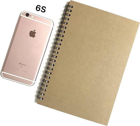 A5 Wirebound Notebooks Bulk Journals Spiral Steno Pads Blank/Lined Kraft Brown Cardboard Cover Thick Cream Writing Pad Sketchbook Scrapbook Album (Lined White-Pack of 8) in Saudi Arabia