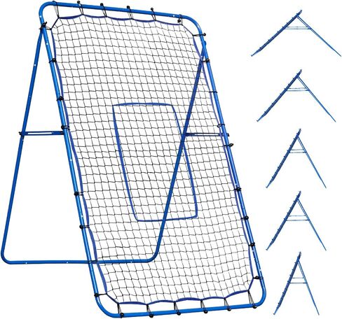 7x4FT Volleyball Rebounder Net, Baseball Lacrosse Rebounder Pitchback Net with 2 x 6-Angle Quick Adjustments, Target Ribbon for Precision, Easy Quick Setup,Ideal for Softball,Soccer and Sport Training in Kuwait