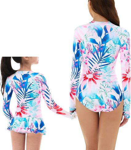 Women and Girls Matching Swimsuit: Long Sleeve One Piece Rash Guard Bathing Suit UPF 50+ (Please Order Separately) in Kuwait