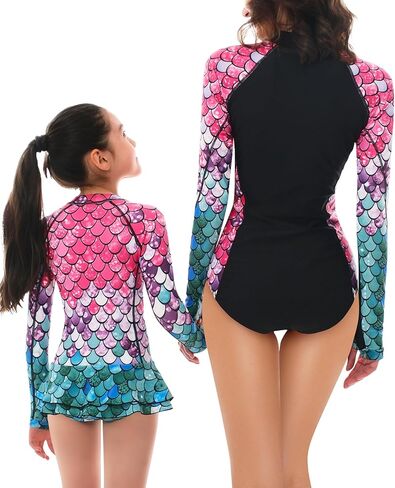 YOLIPULI Women and Girls Matching Swimsuit: Long Sleeve One Piece Rash Guard Bathing Suit UPF 50+ (Please Order Separately) in Saudi Arabia