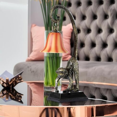 Modern Resin Standing Monkey Table Lamp,Desk Lamp,Animal Lamp,Bedside LED Light for Home Decor,Living Room, Bedroom, Home Office, Kids Room(Gold-Standing) in Saudi Arabia