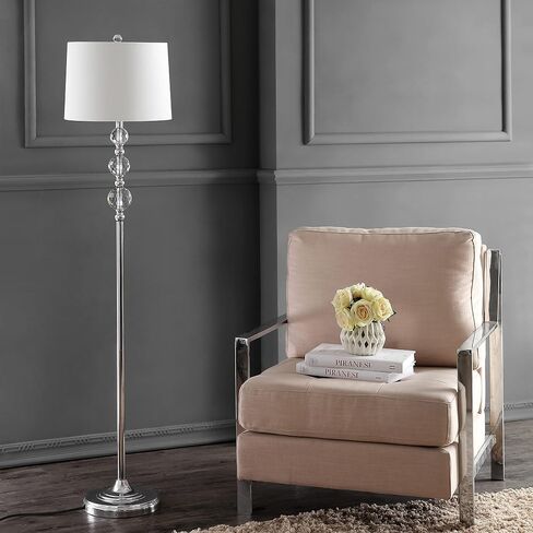 SAFAVIEH Lighting Collection Venezia Clear Crystal/ Chrome 61-inch Living Room Bedroom Home Office Standing Floor Lamp (LED Bulb Included) in Saudi Arabia