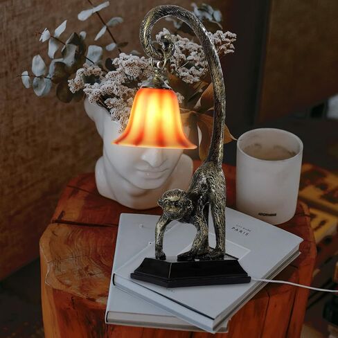 Modern Resin Standing Monkey Table Lamp,Desk Lamp,Animal Lamp,Bedside LED Light for Home Decor,Living Room, Bedroom, Home Office, Kids Room(Gold-Standing) in Saudi Arabia