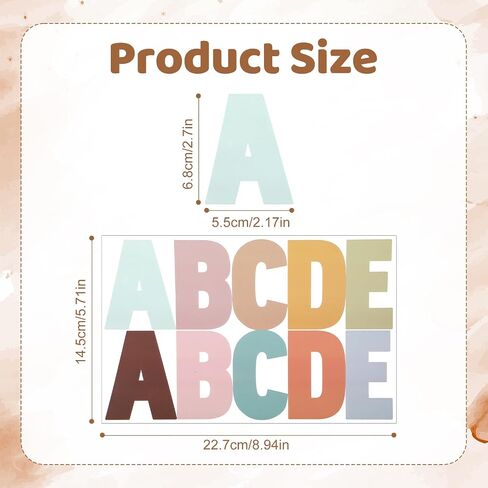 232pcs/24 Sheets Large Letter Stickers, 2.7 Inch Colorful Alphabet Stickers Self Adhesive Vinyl ABC Decals for Mailbox Bulletin Board Poster Crafts Classroom Decor in Saudi Arabia