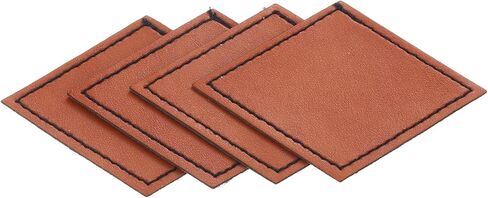 PATIKIL 3" x 2" PU Leather Hat Patches with Adhesive, 20 Pcs Diamond Custom Patches Blank for Hats, Fabric Repair Sew Laser Supplies, Clothes Bags DIY, Retro Brown in Saudi Arabia