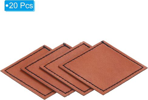 PATIKIL 3" x 2" PU Leather Hat Patches with Adhesive, 20 Pcs Diamond Custom Patches Blank for Hats, Fabric Repair Sew Laser Supplies, Clothes Bags DIY, Retro Brown in Saudi Arabia