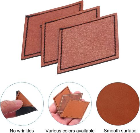 PATIKIL 3" x 2" PU Leather Hat Patches with Adhesive, 20 Pcs Diamond Custom Patches Blank for Hats, Fabric Repair Sew Laser Supplies, Clothes Bags DIY, Retro Brown in Saudi Arabia