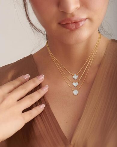 قلادة مطلية بالذهب عيار 14 قيراط للنساء على شكل مثلث دائري تشيكوسلوفاكيا سوليتير | قلادة قلادة أنيقة | قلادة سلسلة ذهبية | قلادات هالة زركونيا مكعبة رائعة للنساء هدايا مجوهرات ذهبية in Kuwait