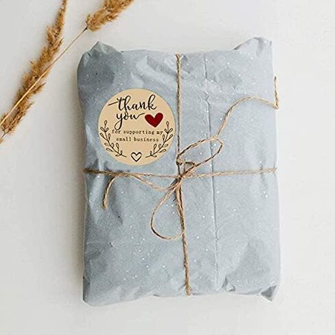 N’ICEPackaging-500 Qty-1.5 بوصة شكرًا لك على دعم ملصقات الأعمال الصغيرة الخاصة بي-غير ملصقات ذاتية-للديكور/المبيعات/العلامات التجارية/الأظرف (أسود W/Silver Text) in Kuwait