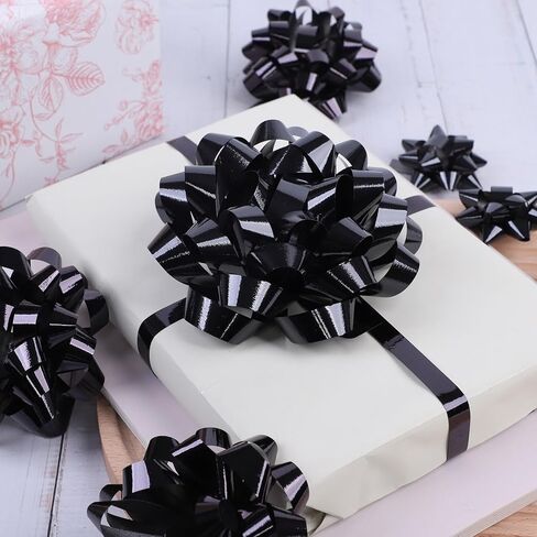 25 Pcs Gift Bows Assortment - 3 Size Gift Bowsand 1 Crimped Curling Ribbons, Perfect for Christmas, Holiday，Birthdays, Weddings, Baby/Bridal Showers, Party (White) in Kuwait