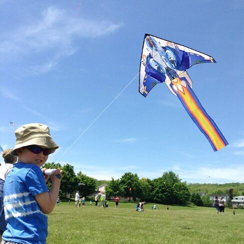 Mint's Colorful Life Airplane Kite for Kids & Adults, Easy to Fly Plane Kite for Boys & Girls, Best Beach Kite for Beginners with 300ft Kite String and Long Tail in Kuwait