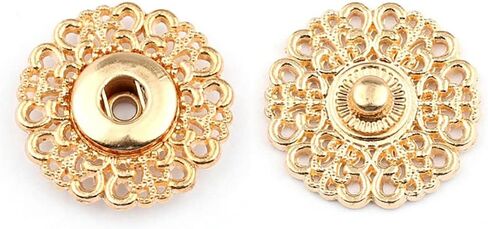 5 Set Hollow Out Flower Shaped Metal Snap Buttons for DIY Sewing Clothes Decor Accessories (Silver, 25mm) in Saudi Arabia