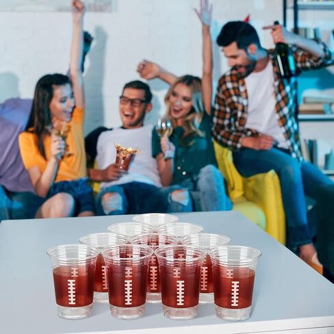 Domensi 50 Sets 16 oz Basketball Plastic Cups with Dome Lids Basketball Clear Iced Coffee Cups Drinking Disposable Bulk with Flat Straw Slot Lids for Sport Party Supplies Favor in Saudi Arabia