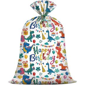 Kidajoy Extra Dinosaur Birthday Gift Bag Boys 36x56 Inch Jumbo Plastic Gift Facs XL