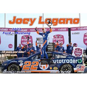 Salvinos JR Joey Logano 2023 Atlanta Win Raced Version Decals Adult Plastic Model Car Kit 1:24 Scale