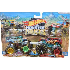 Hot Wheels Monster Trucks Too S'cool Vs Demo Derby, Demolition Double 1:64 Scale
