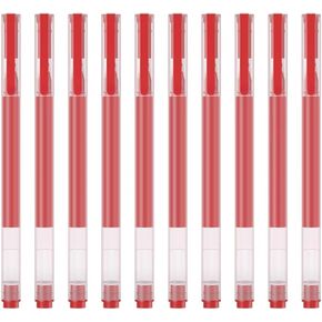 Gel Pen 10 PC PC Red Ink Pen 0.5mm Point Point Smooth Writing Premium Pen for Journal Note for Office School Supplies Gift for Women Men