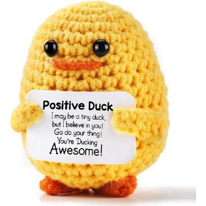 Positive Crochet Animals Turtle Emotional Support Plush Crochet Funny Gift for Women Friends Birthday Emotional Support Doll Knitting Toy Ornament Motivational Crochet Accessories Desk Room Decor