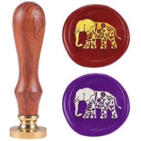 Wildflowers Rabbit Wax Seal Stamp 1" Vintage Animals Sealing Stamps Removable Brass Head Seal Stamp with Wooden Handle for Envelope Greeting Card Invitations Wine Gift Wrapping