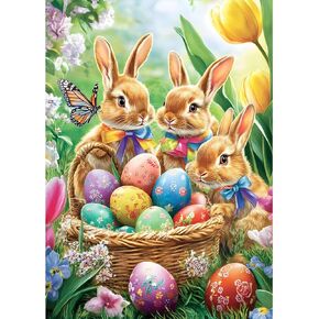 MXJSUA EASTER Diamond Painting Kits للبالغين ، مجموعات فنون من الماس 5D للأرنب للمبتدئين ، DIY Cull Drill Paint with Diamond و Home Wall Decor