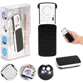 LED Lighted Slide Out Pocket Magnifying Glass - 30X 60X and 90X Multi-Power Mini Portable Loupe Magnifier with UV Light | Best for Jewelry, Diamonds, Gems, Stamps, Rocks