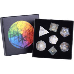 7 أجهزة كمبيوتر مصنوعة يدويًا DND Polyhedral DCIE مجموعات ألعاب لعب الأدوار MTG Table Game مصقولة مصقولة الحجارة ، روز كوارتز
