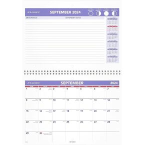 2024-2025 AT-A-GLANCE 11 بوصة × × 8 بوصة تقويم المكتب الشهري أو الجدار ، الأرجواني/الأحمر (SK16-16-25)