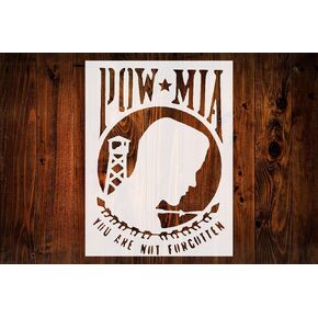 POW MIA أنت لا تنسى الاستنسل المخصص ، قابلة لإعادة الاستخدام والقوية ، 8.5 "× 11" للفن التذكاري ، الحرف اليدوية والمشاريع DIY