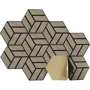 12 Pack Self-adhesive Acoustic Panels, 12" X 12" X 0.4" Sound Proof Acoustic Foam with Pattern, Square High Density Sound Absorbing Wall Panels for Home Studio Office (Light Camel)