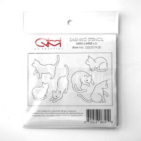 ساشيكو استنسل ، اثنان 4.5 "× 4.5" من الإستنسل مع أنماط تكميلية (Neko AKA Kitty Cats)