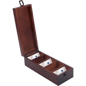 PH PandaHall Wooden Business Card Holder 2.2" x 3.5" Card Organizer 5 Dividers Index Card Holder Card Storage Box Wood Desk Organizers Box for 500 Business Cards, Home and Office