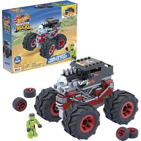 Mega Construx Hot Wheels Monster Trucks Building Toy Car Building ، Bone Shaker مع 194 قطعة ، 1 سائق الشكل الدقيق ، الأحمر ، الأطفال الذين تتراوح أعمارهم بين 5 سنوات